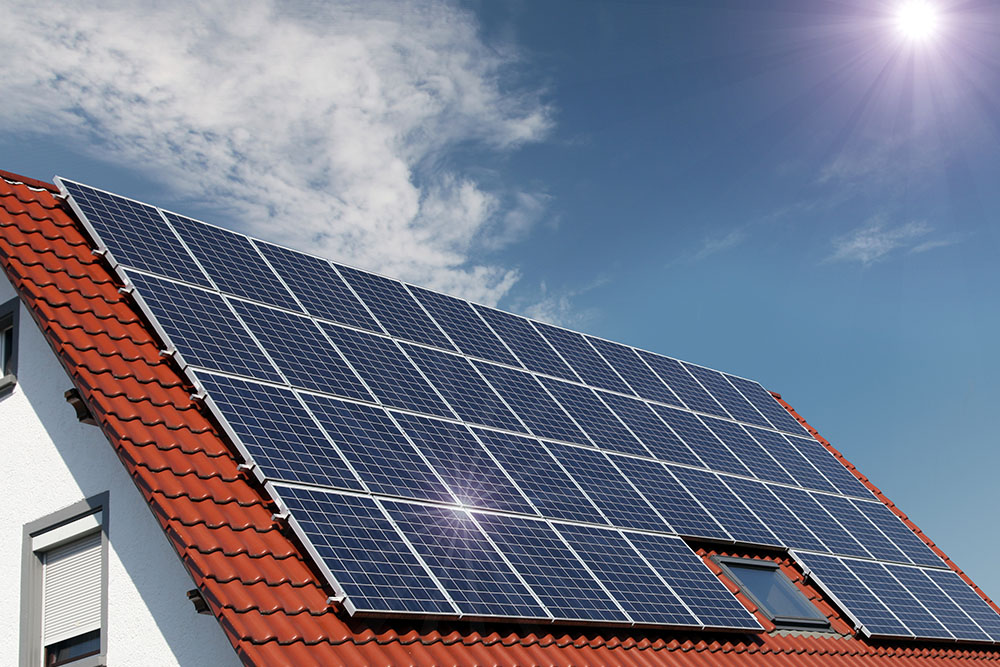 image of a modern eco-friendly building with integrated renewable energy systems